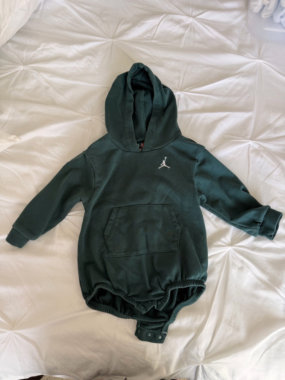 Jordan Dark Green Hooded One-Piece Bodysuit
